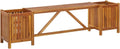Solid Acacia Patio Bench Built-In Planter Wood Seat