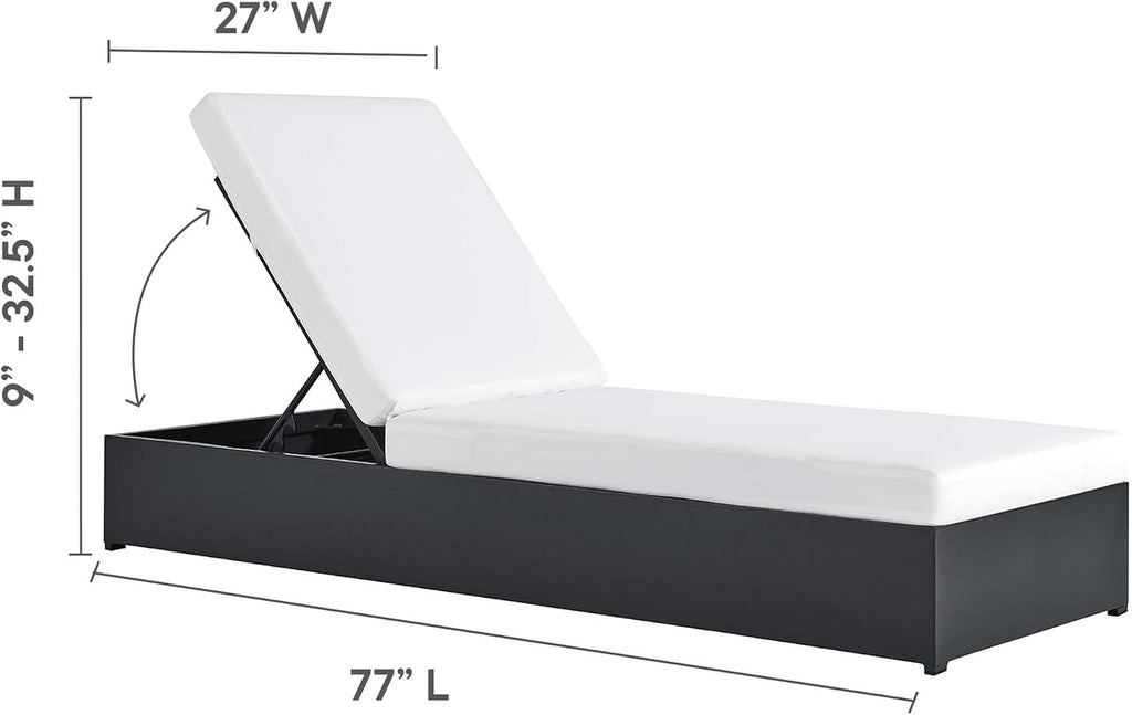 Aluminum Patio Chaise Weather Resistant Cushion Sunbed