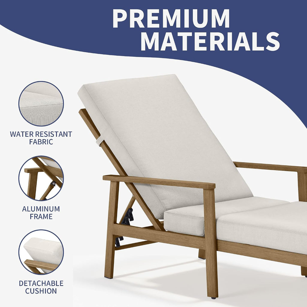 Aluminum Adjustable Pool Chaise Lounge Cushion Chairs