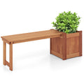 Two-In-One Wooden Bench Raised Garden Planter Seat