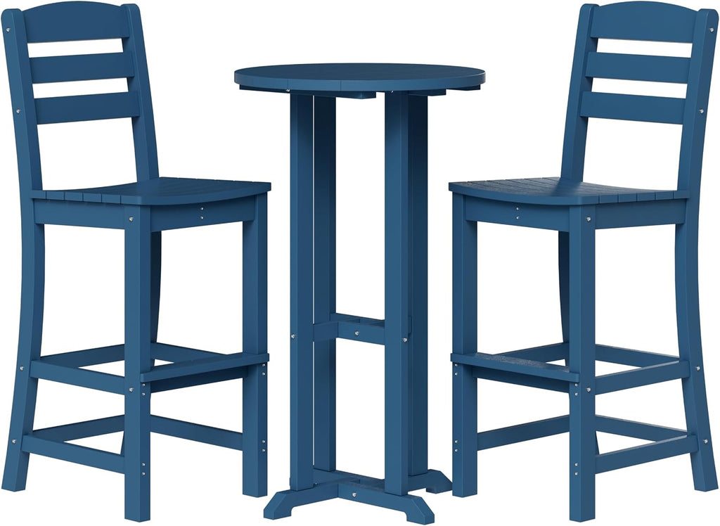 Round Patio Bar Table Chairs Set