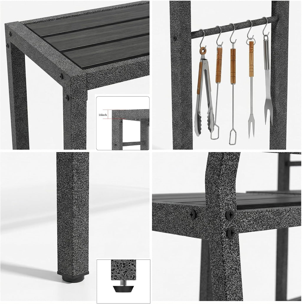 Metal Patio Bar Table Cushioned Stools