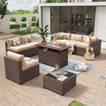 Wicker Patio Set With Fire Pit Table