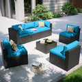 7 Piece Wicker Patio Waterproof Sofa Cover Set