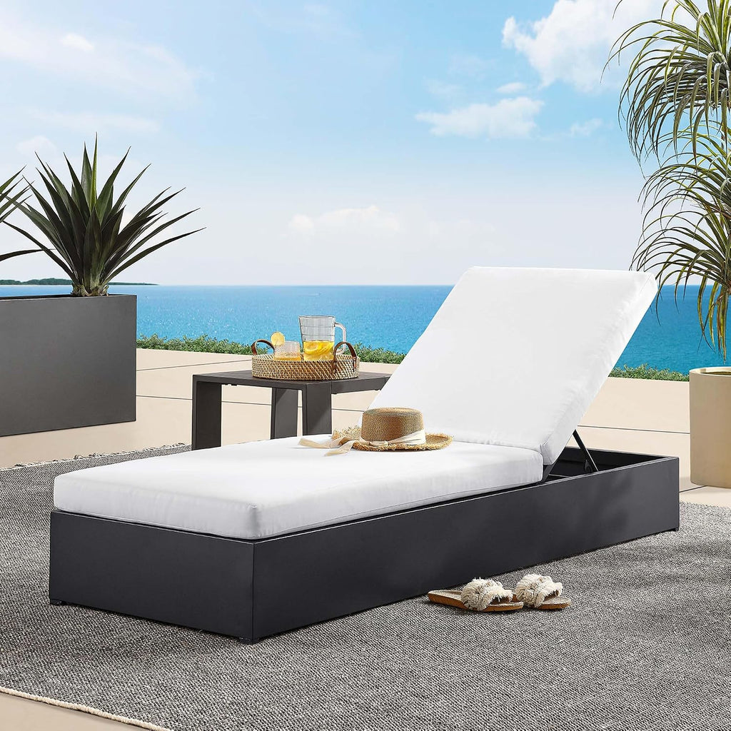 Aluminum Patio Chaise Weather Resistant Cushion Sunbed