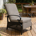 Metal Adjustable Patio Chaise Extendable Cushion Lounger