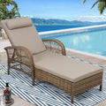 PE Wicker Adjustable Patio Chaise Cushion Pillow Lounger