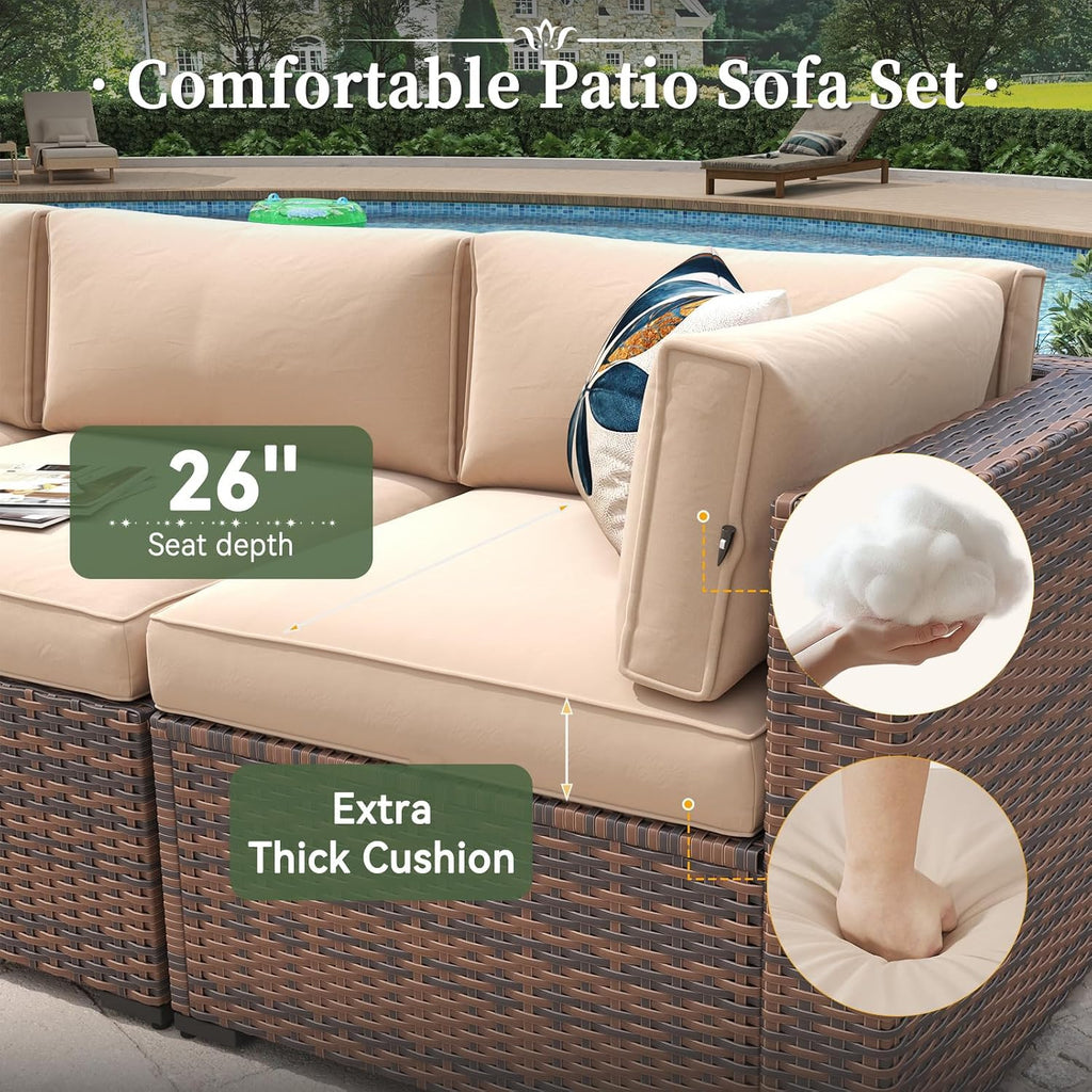 Wicker Patio Set With Fire Pit Table