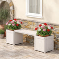 HDPE White Patio Bench Flower Planter Boxes