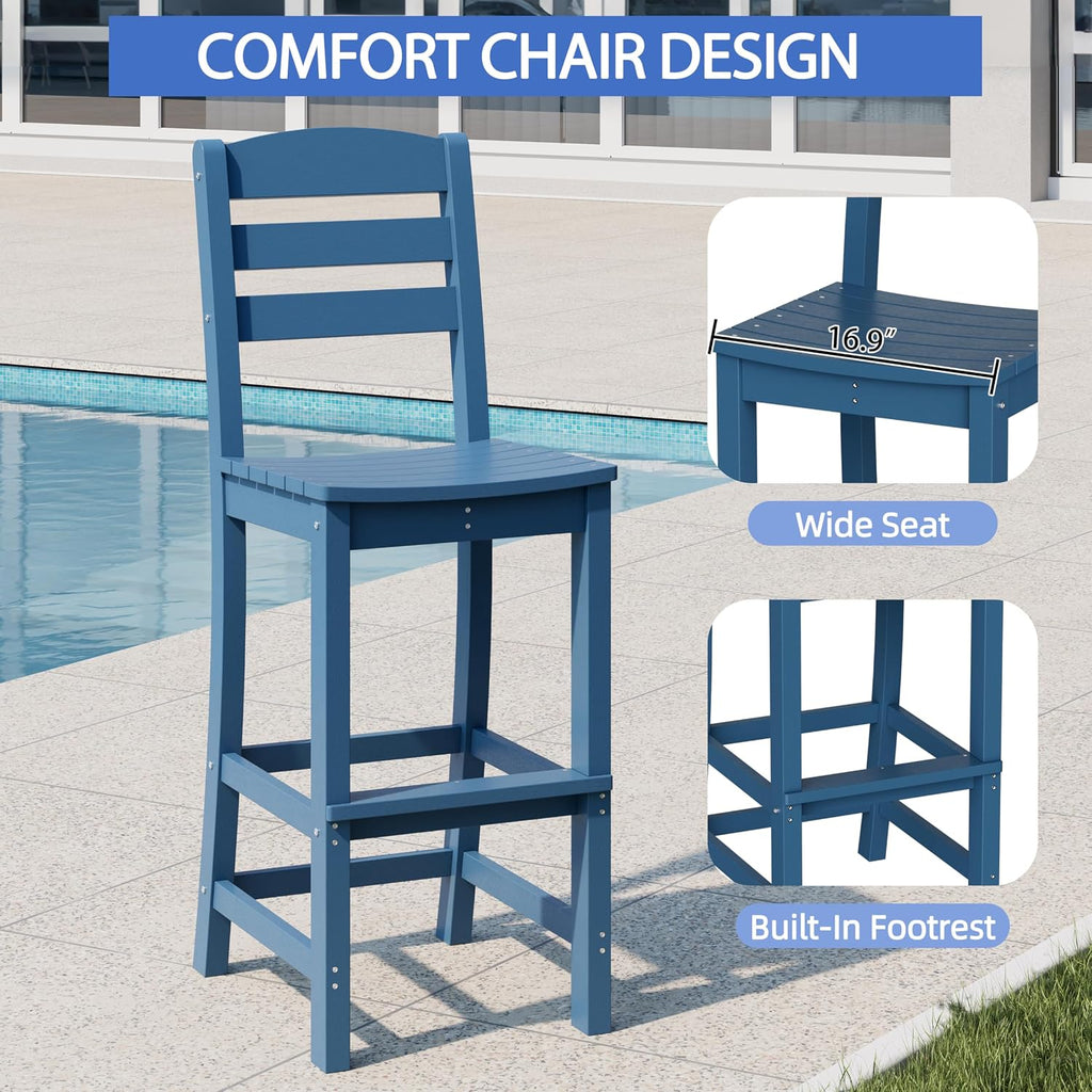 Round Patio Bar Table Chairs Set