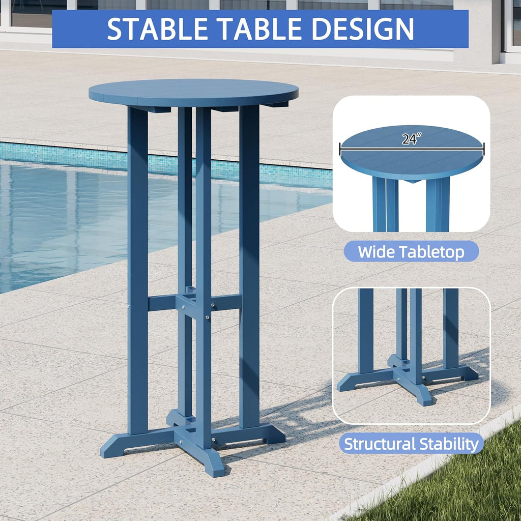 Round Patio Bar Table Chairs Set