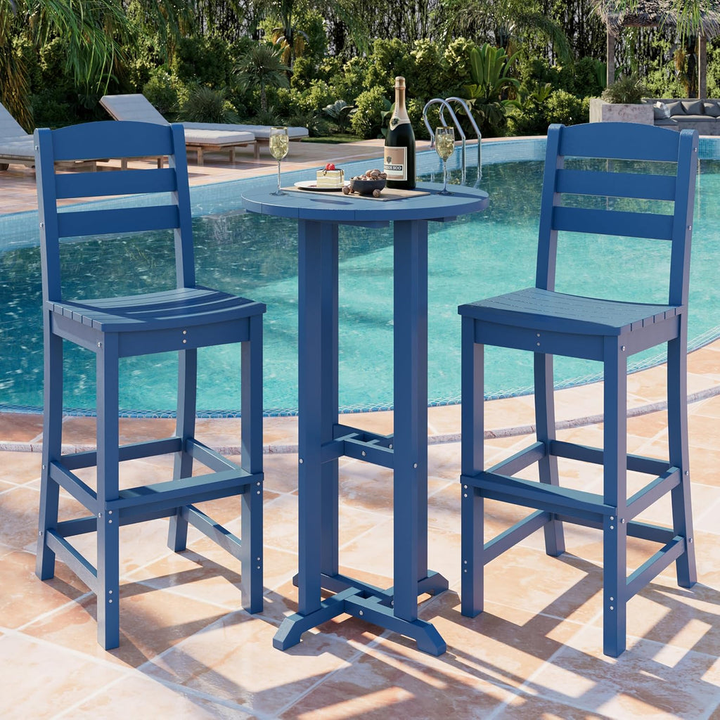 Round Patio Bar Table Chairs Set